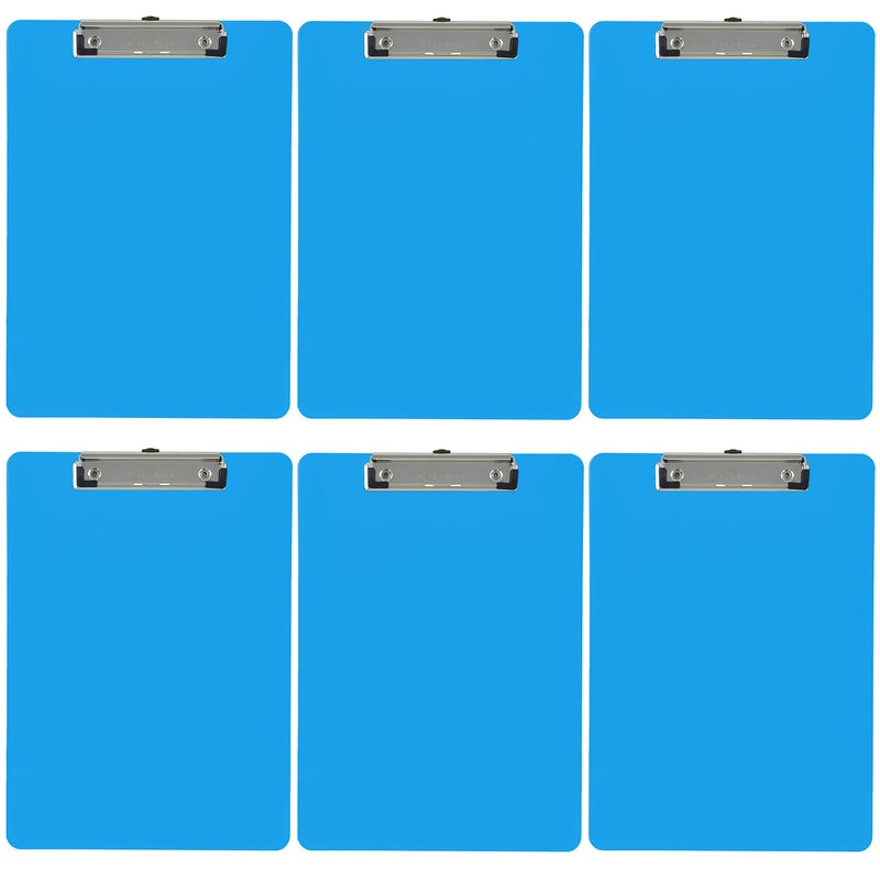 Trade Quest Plastic Clipboard Opaque Color Letter Size Low Profile Clip (Pack of 6) (Light Blue) - Image 1